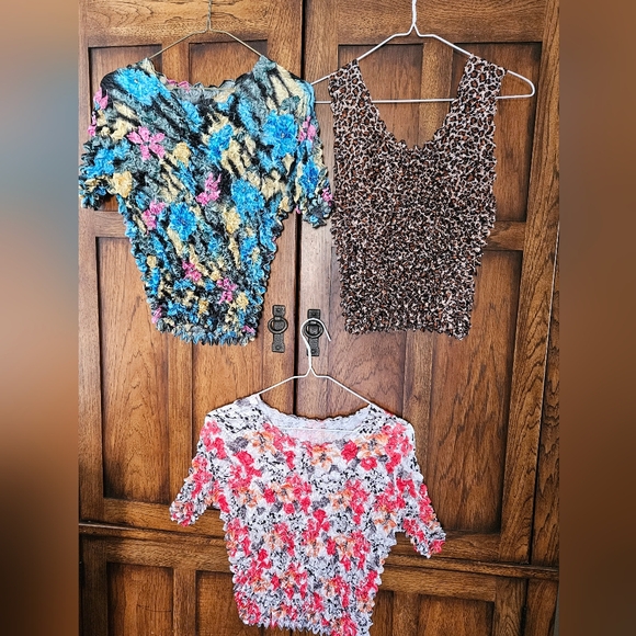 Vintage 1990s Popcorn Stretch Shirts Lot Of 3 - Picture 1 of 12